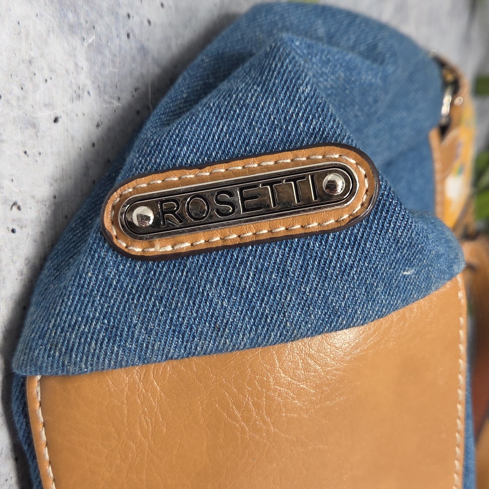 Rosetti Denim & Colorful Floral Double Strap Shoulder Bag Cottagecore Spring - Picture 8 of 8